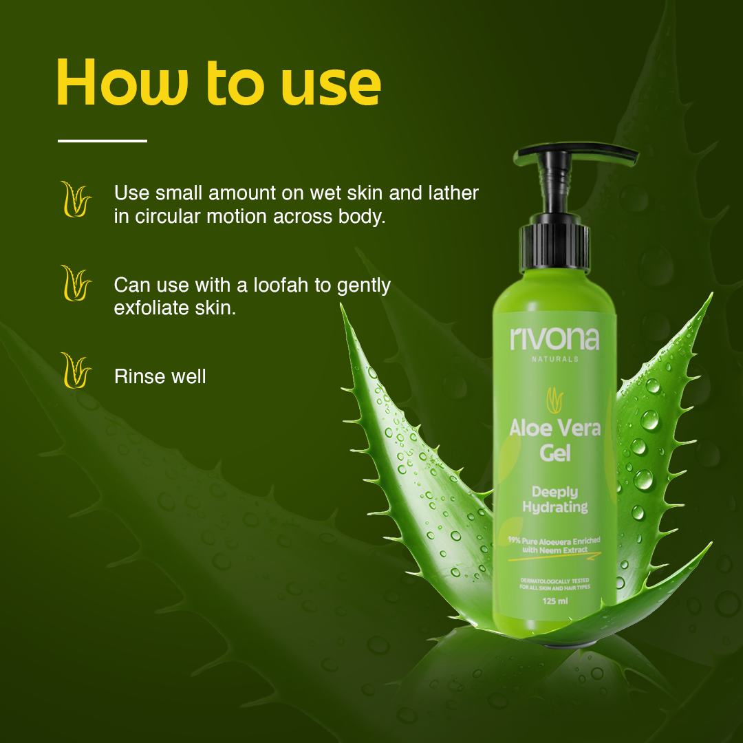 Rivona Aloe Vera Gel, pure organic aloe gel, soothing hydration care, natural aloe skincare