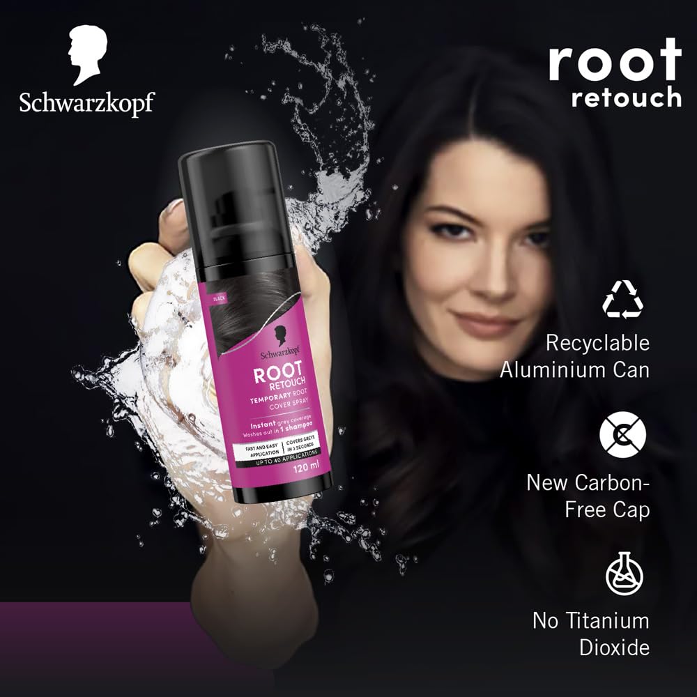 Schwarzkopf Root Retouch Temporary Root Cover Spray Instant Black|120 mlMRP 499