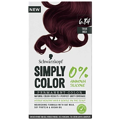 Schwarzkopf Simply Colour Permanent Hair Colour 6.84 True Red|142.5 mlMRP 675