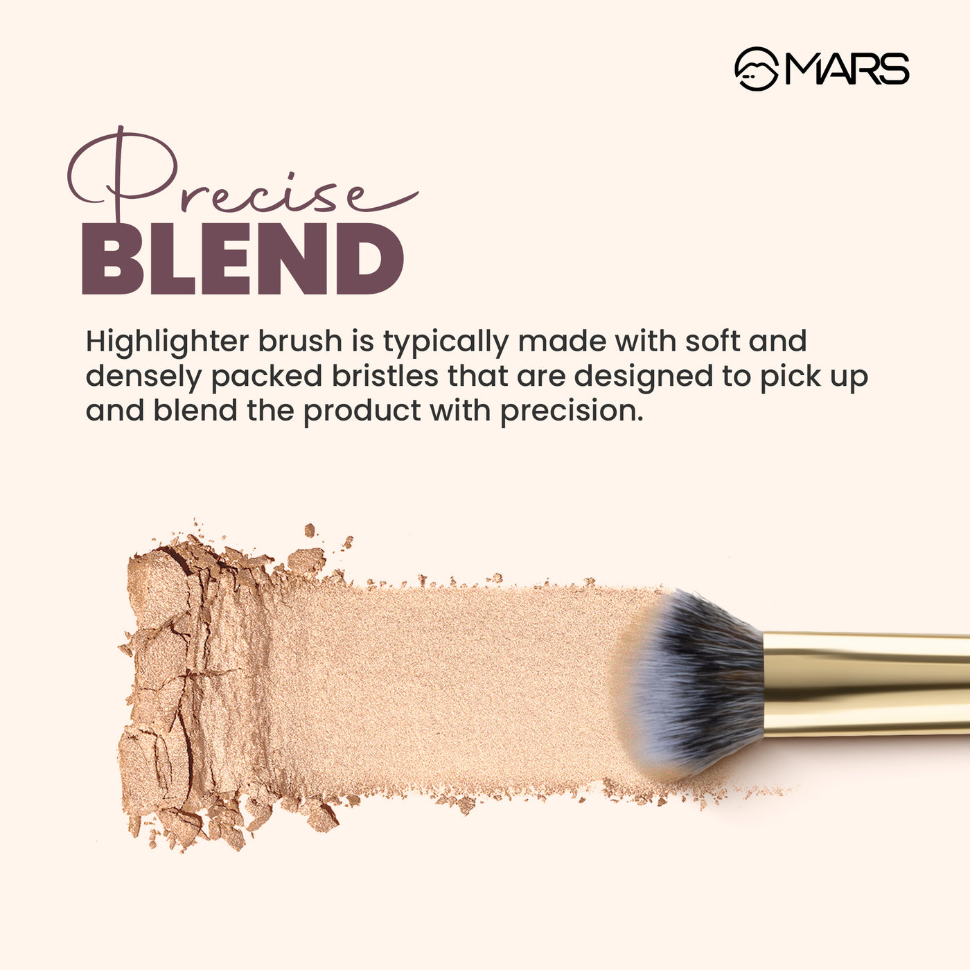 Mars Artist's Arsenal Brush Dense Highlighter Brush BRF04|MRP 299