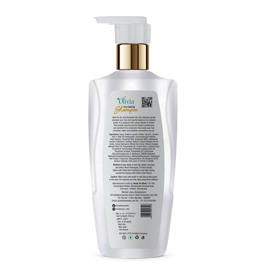 Olivia Hydrate Protect Shampoo, moisturising hair care, pea protein keratin shampoo, hair strength care, daily shampoo