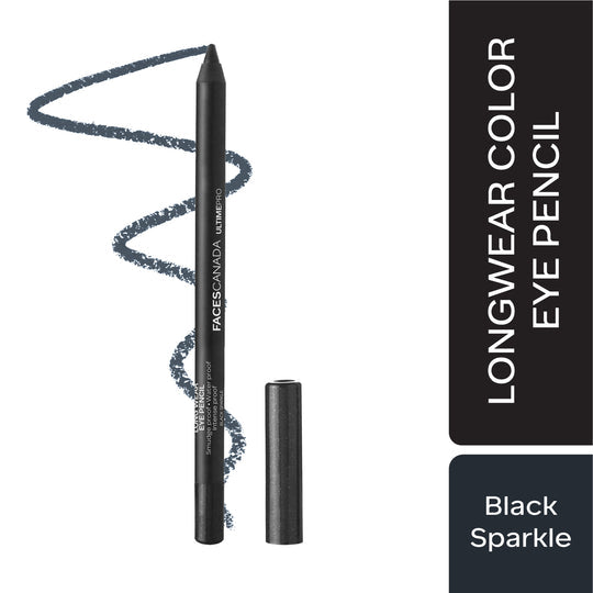 Faces Canada Longwear Eye Pencil � Black Sparkle 03|1.2 gms|MRP 499