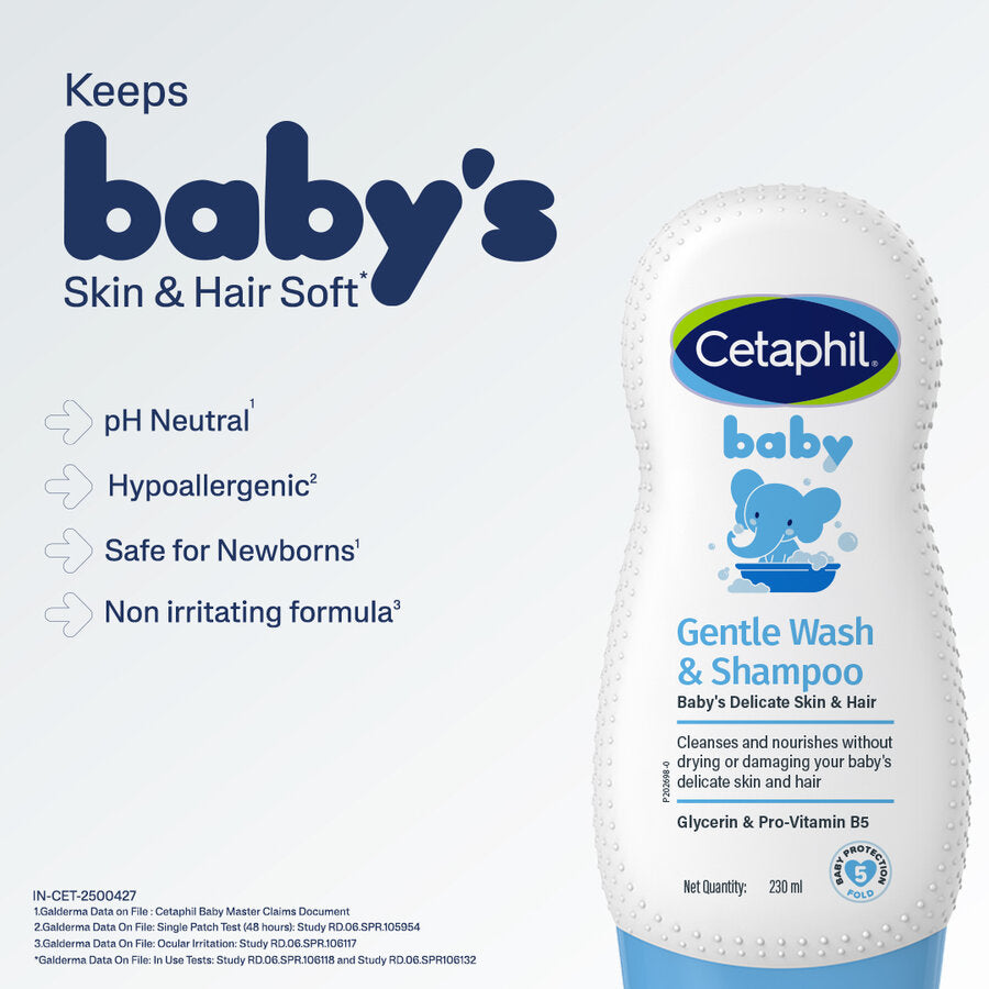 Cetaphil Baby Gentle Wash & Shampoo|230ml|MRP 829