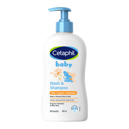 Cetaphil Baby Wash And Shampoo With Calendula|400ml|MRP 1399