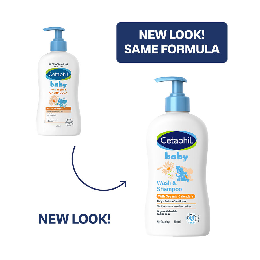 Cetaphil Baby Wash And Shampoo With Calendula|400ml|MRP 1399