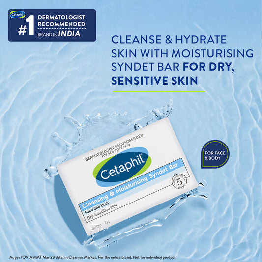 Cetaphil Cleansing & Moisturising Syndet Bar|75gms|MRP 225