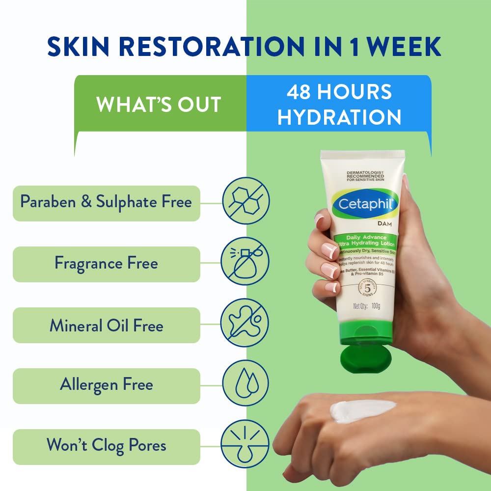 Cetaphil DAM Daily Advance Ultra Hydrating Lotion|100gms|MRP 699