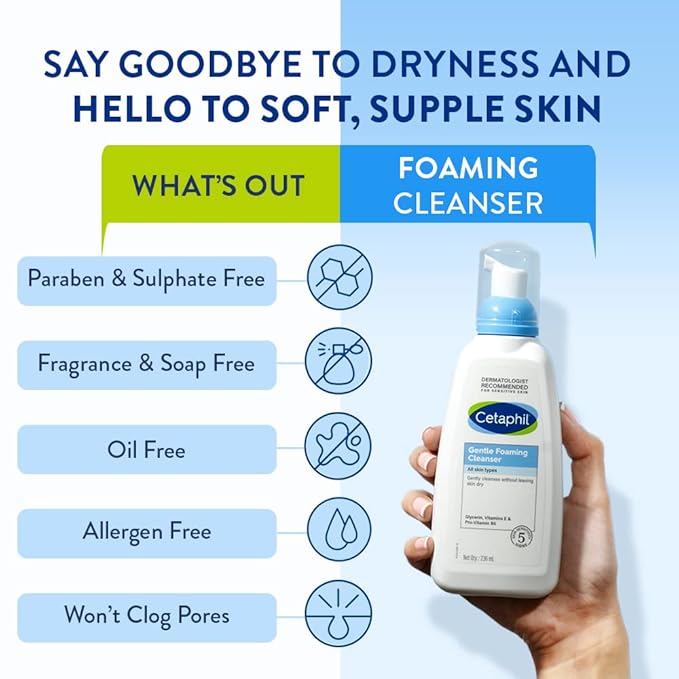 Cetaphil Gentle Foaming Face Cleanser|236ml|MRP 1050