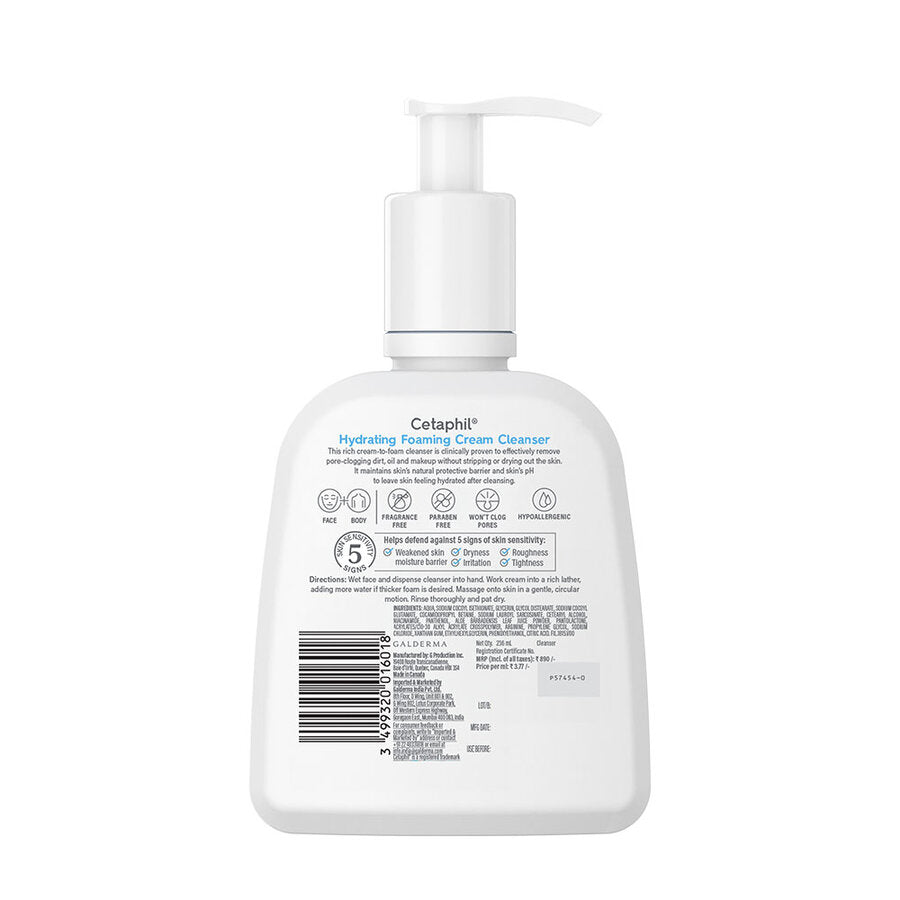 Cetaphil Hydrating Foaming Cream Cleanser|236ml|MRP 1050