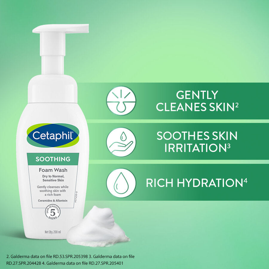 Cetaphil Soothing Foam Wash|200ml|MRP 1399