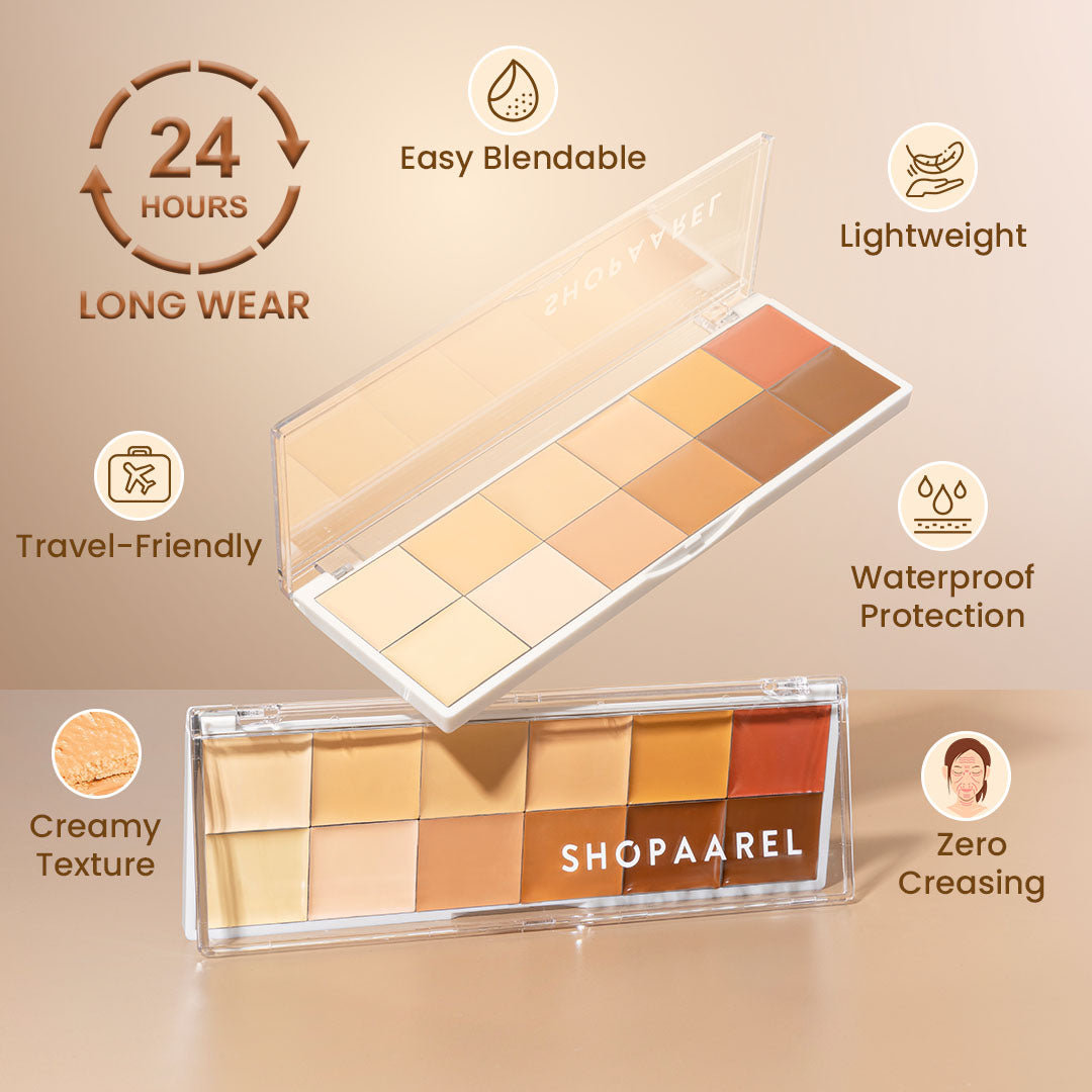 Shopaarel Cover All Concealer Palette 22.8 gms | High Coverage Color Correcting Palette