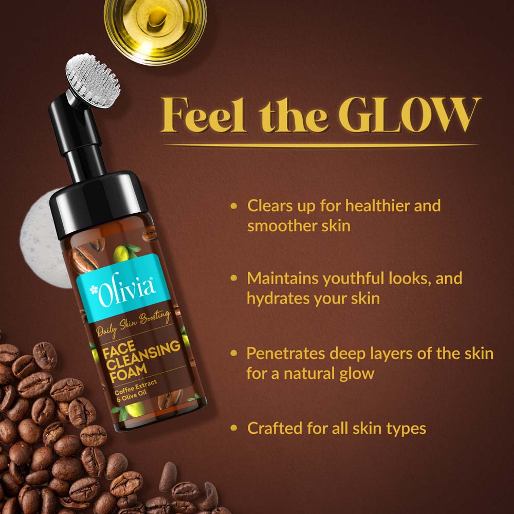 Olivia Daily Face Cleansing Foam, gentle facial cleanser, fresh skin care, daily cleansing foam