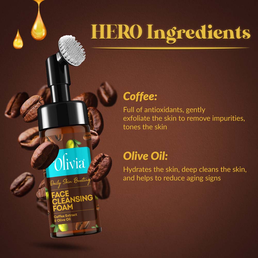 Olivia Daily Face Cleansing Foam, gentle facial cleanser, fresh skin care, daily cleansing foam