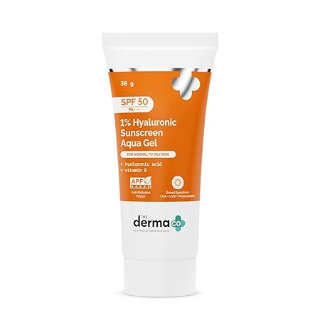 Derma Co.1% Hyaluronic Sunscreen Aqua Gel SPF 50|30gms|MRP 299