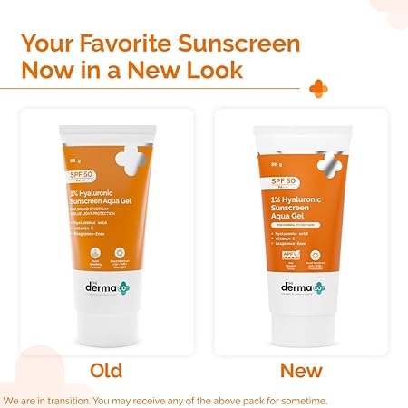 Derma Co.1% Hyaluronic Sunscreen Aqua Gel SPF 50|80gms|MRP 649