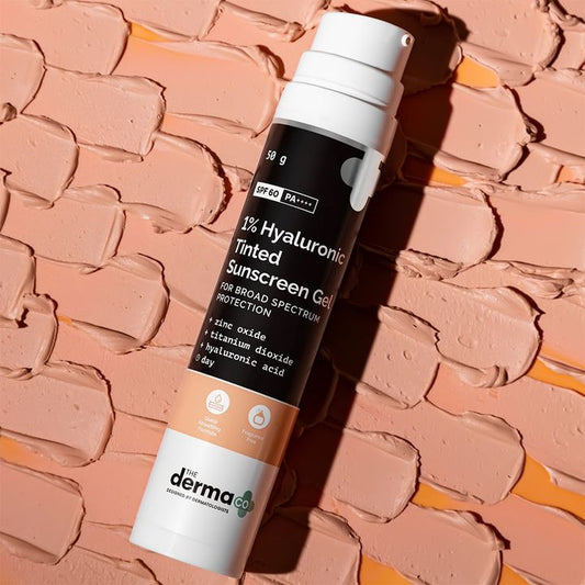 Derma Co 1% Hyaluronic Tinted Sunscreen Gel SPF 60|50gms|MRP 699