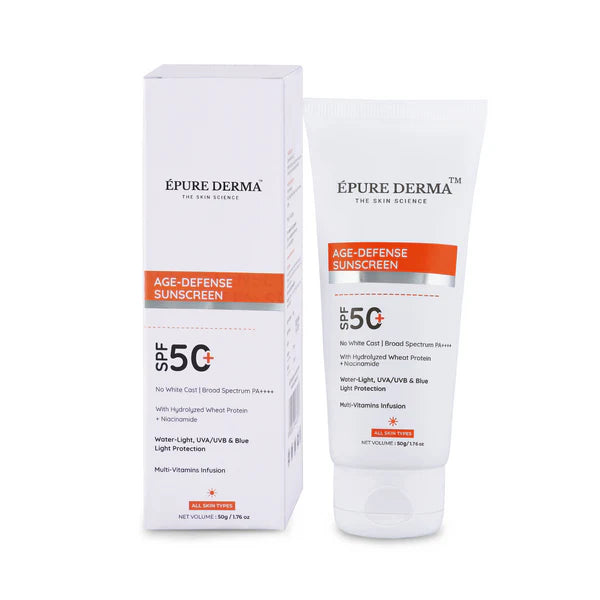 Epure Derma Age-Defense Sunscreen SPF 50|50gms|MRP 599
