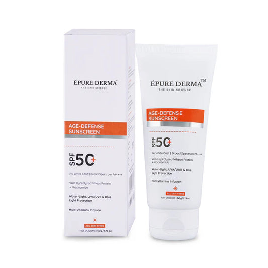 Epure Derma Age-Defense Sunscreen SPF 50|50gms|MRP 599