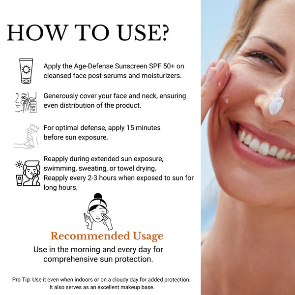 Epure Derma Age-Defense Sunscreen SPF 50|50gms|MRP 599
