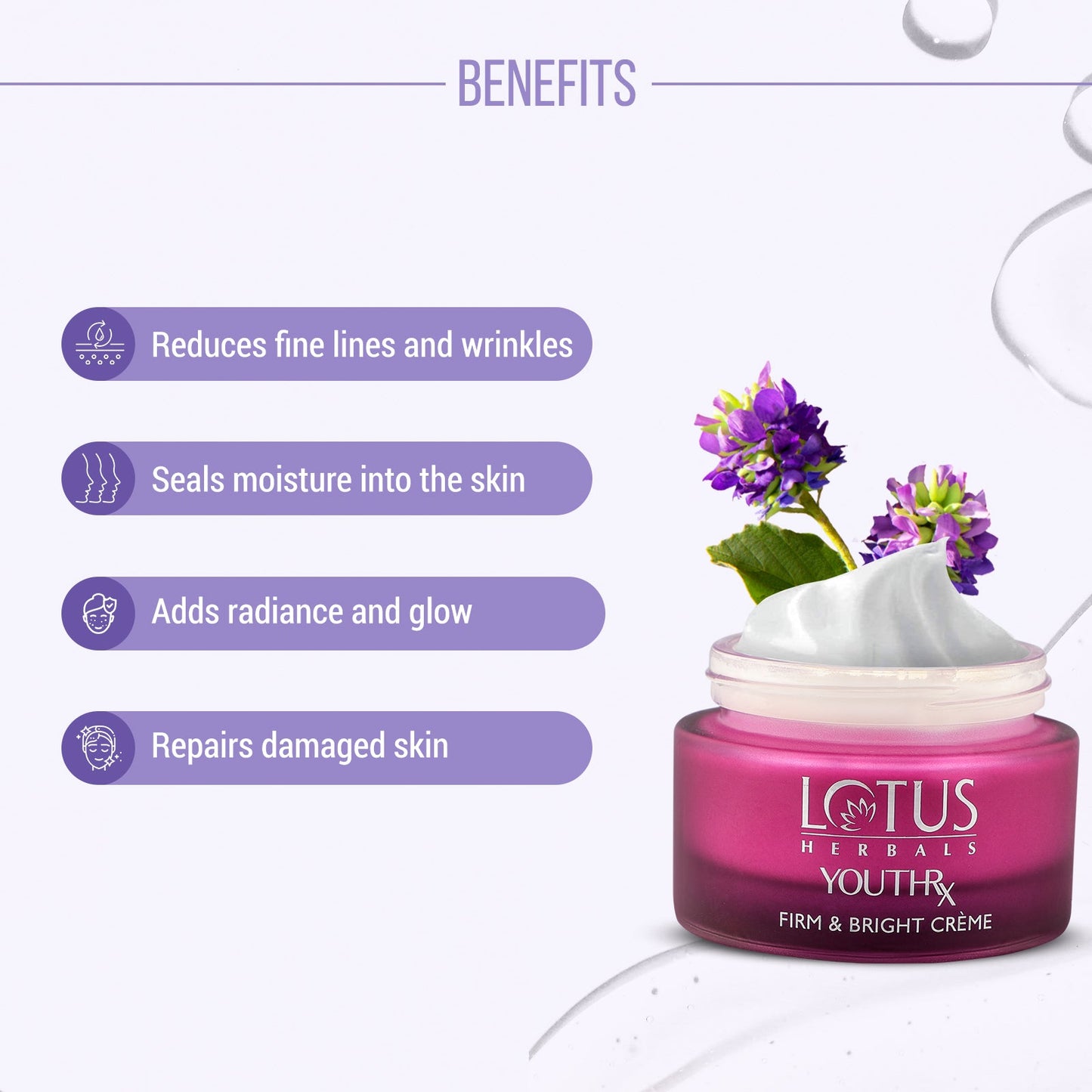 Lotus Herbals YouthRx Firm & Bright Night Creme, night cream, smooth texture