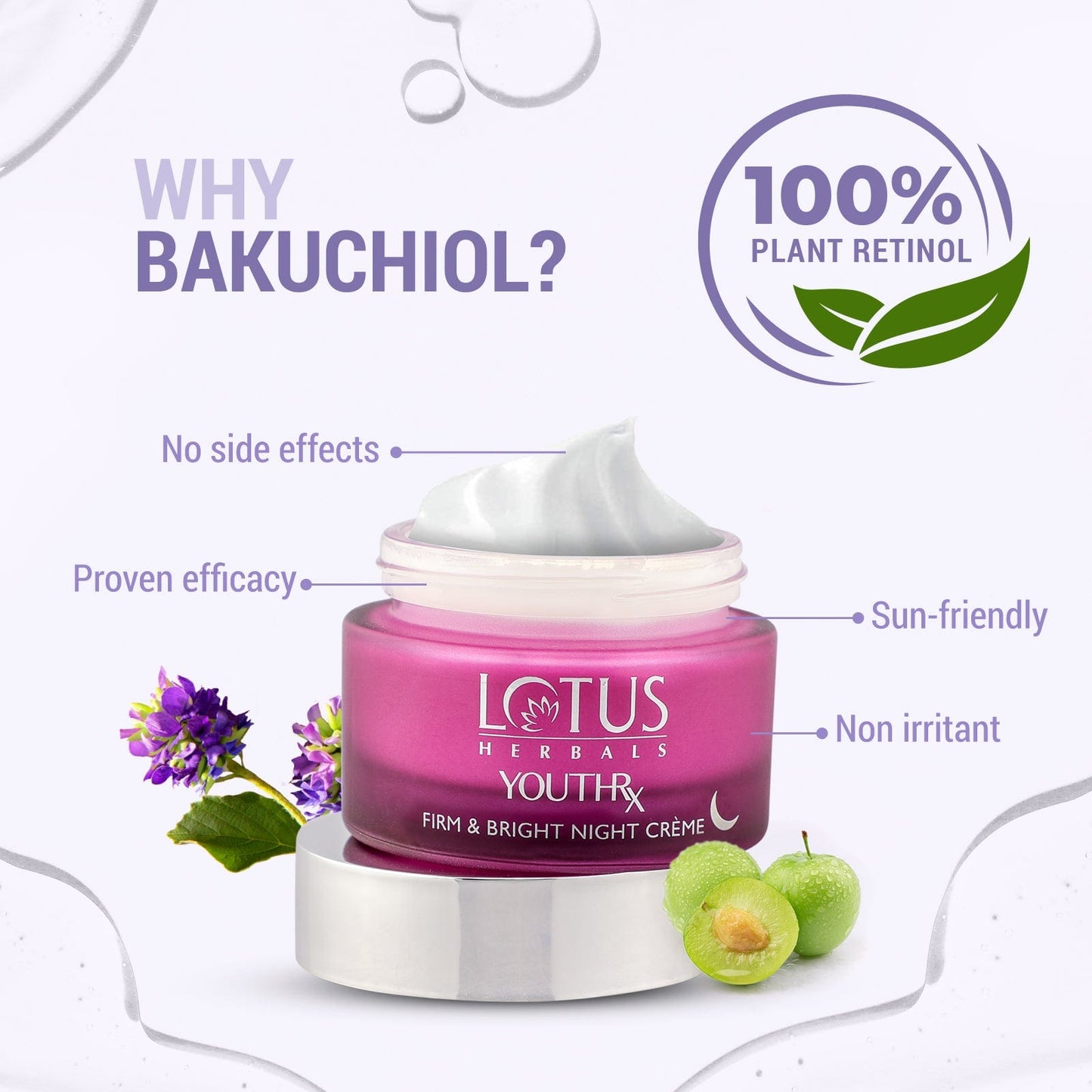 Lotus Herbals YouthRx Firm & Bright Night Creme, night cream, smooth texture