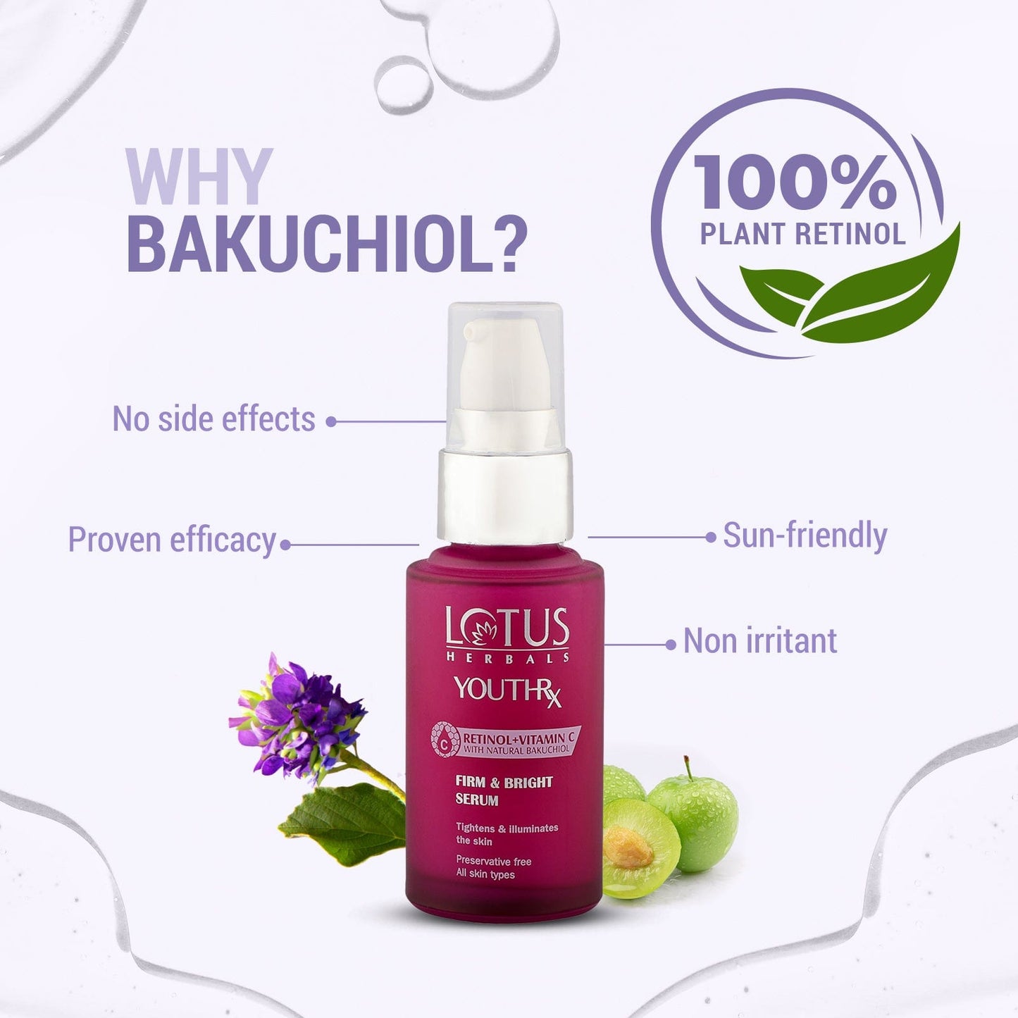 Lotus Herbals YouthRx Firm & Bright Face Serum, face serum, lightweight texture
