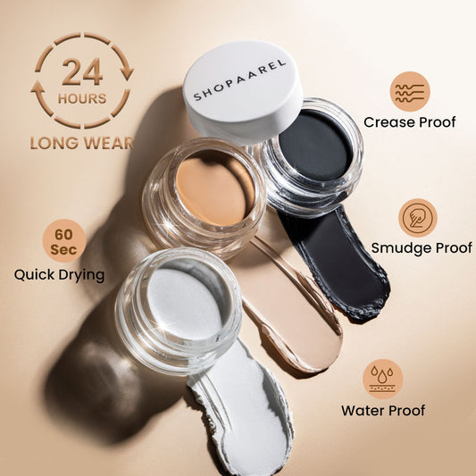 Shopaarel Gel Eye Liner White 6.2 gms | Smudge-Proof Long-Lasting Eyeliner