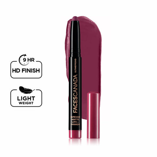 Faces Canada Ultime Pro HD Intense Matte Lips + Primer - Mulberry Magic 17|1.4 gms|MRP 849