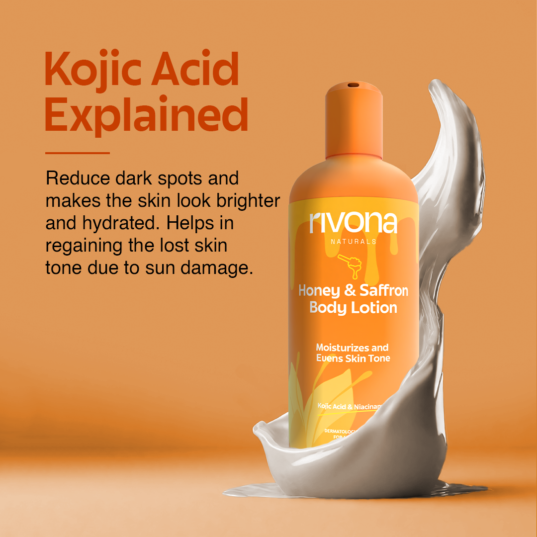 Rivona Honey Saffron Body Lotion, brightening body care, nourishing skin lotion