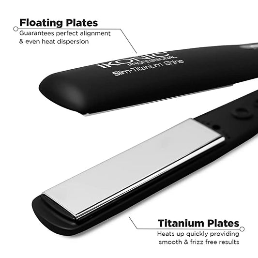 Ikonic Slim Titanium Shine 2.0 Hair Straightener for sleek, smooth styling
