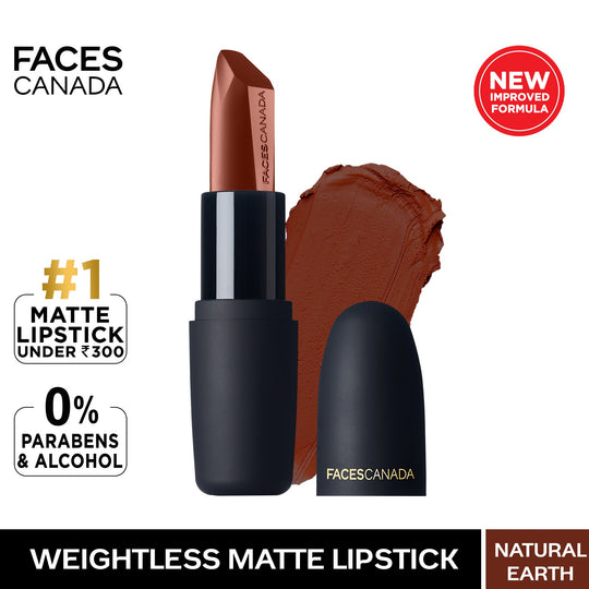 Faces Canada Weightless Matte Finish Lipstick � Natural Earth 15|4.5 gms|MRP 325