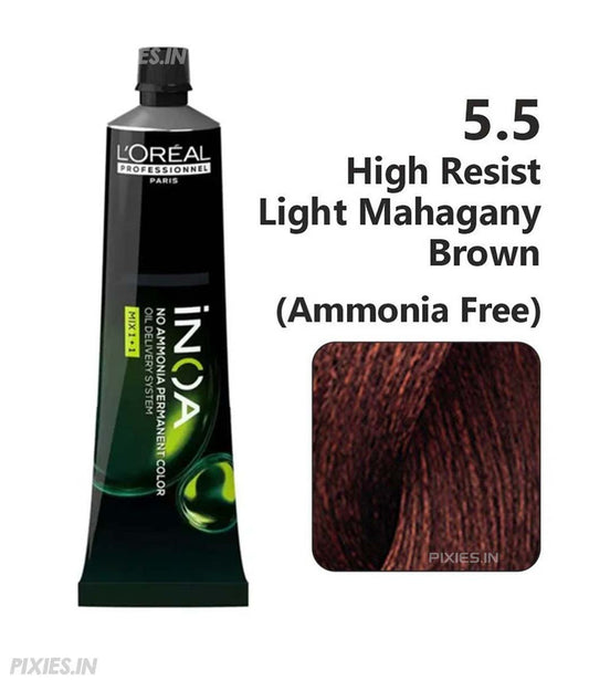 L'Oreal Professionnel Paris Inoa 5.5 Ammonia-Free Hair Colour-Light Mahogany Brown|60 gms|MRP 565