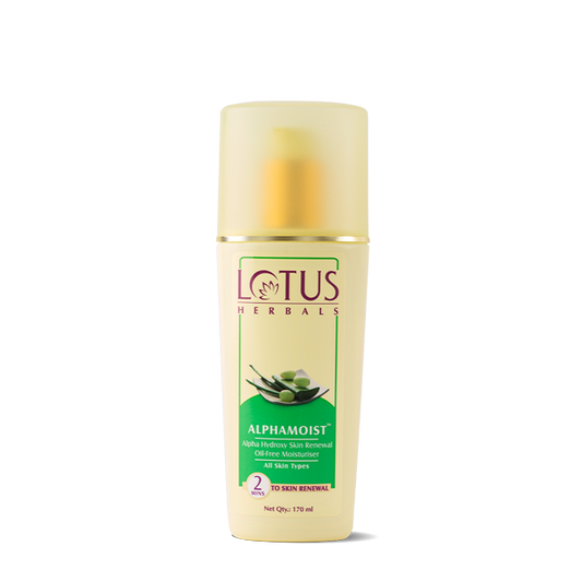 Lotus Herbals Alphamoist Skin Renewal Moisturiser, oil-free moisturiser, lightweight texture