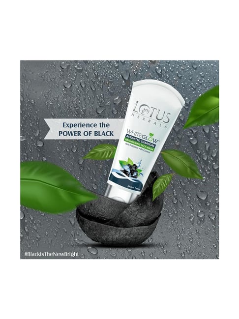 Lotus Herbals Whiteglow Activated Charcoal Face Wash, face wash, charcoal-based gel texture