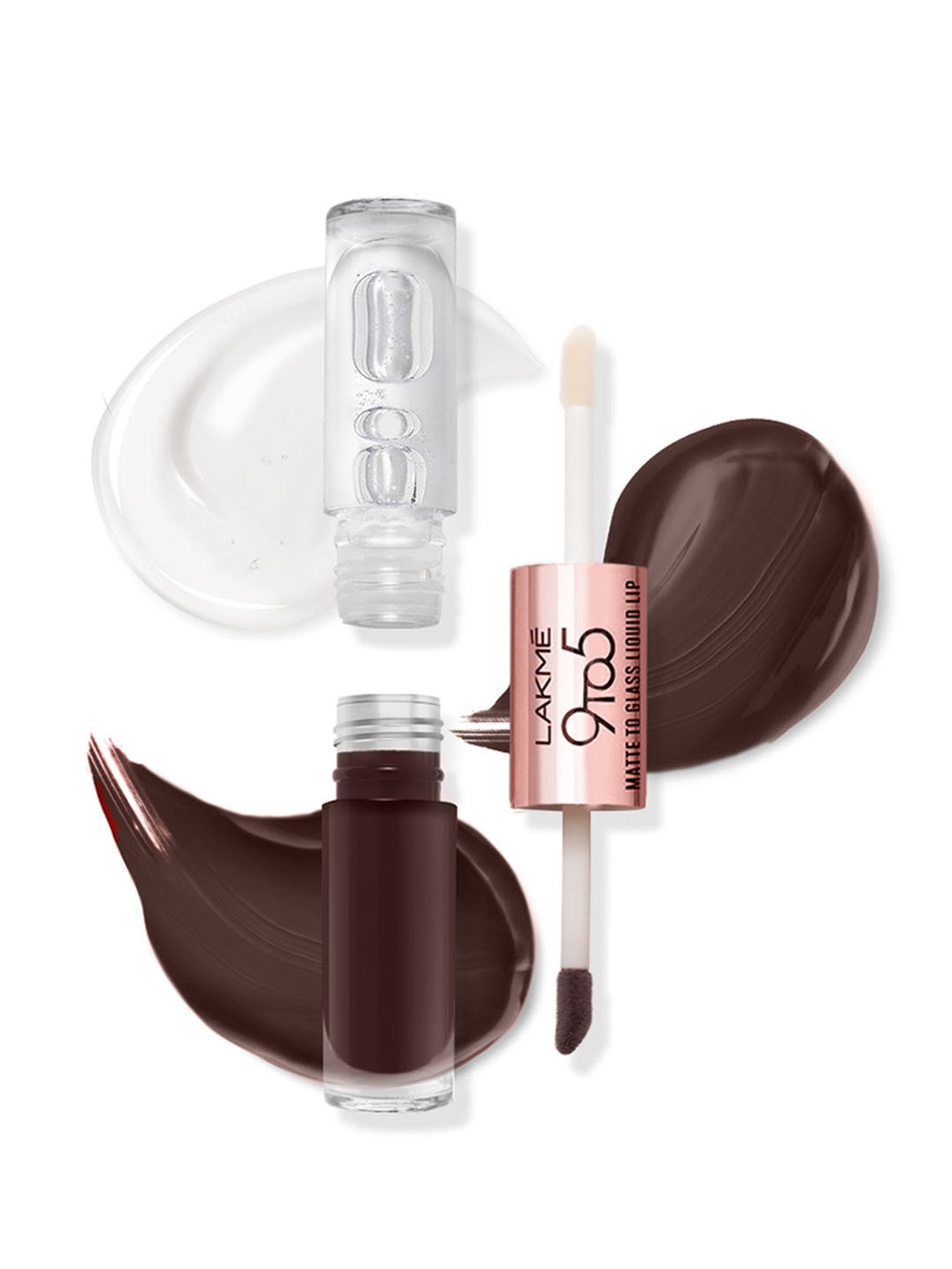 Lakme 9 to 5 Matte to Glass 2-in-1 Liquid Lipstick ï¿½ Brown Sugar|7.6 ml|MRP 650