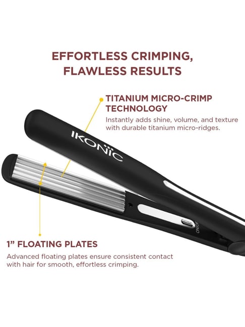 Ikonic Professional Slim Titanium Hair Crimper 2.0 creating defined texture and volume