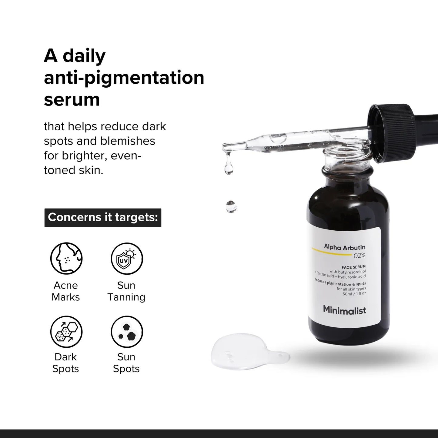 Minimalist Alpha Arbutin 2% Face Serum|30ml|MRP 549
