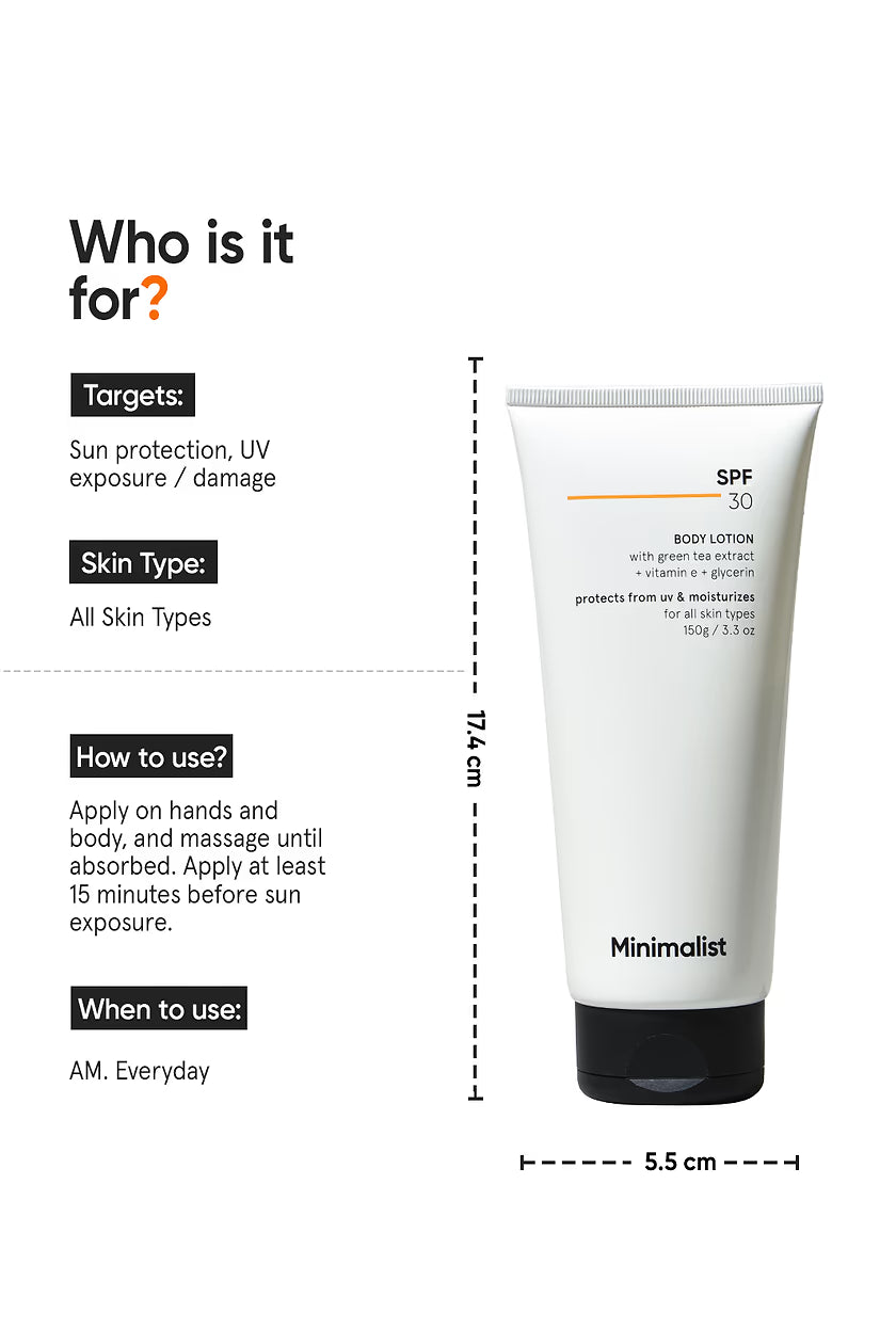 Minimalist SPF 30 Body Lotion|150gms|MRP 499