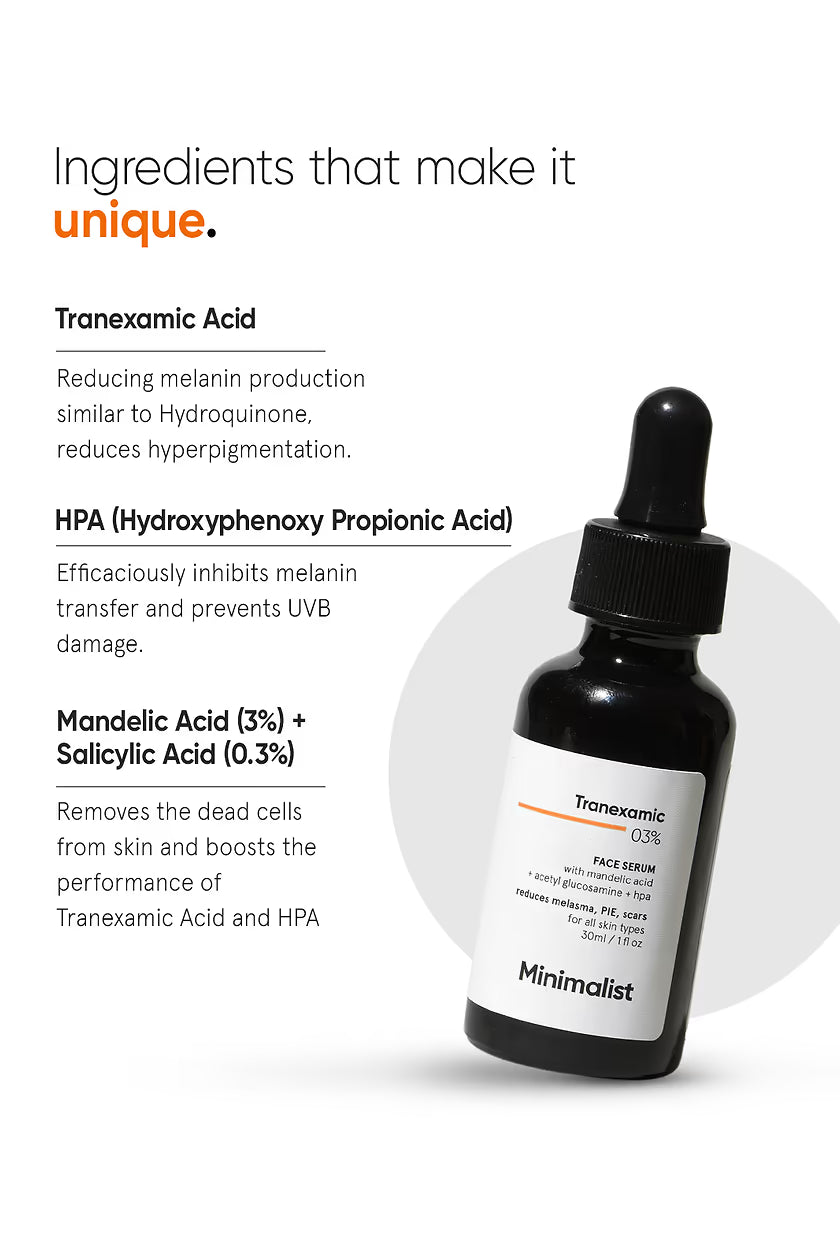Minimalist Tranexamic 3% Face Serum|30ml|MRP 649