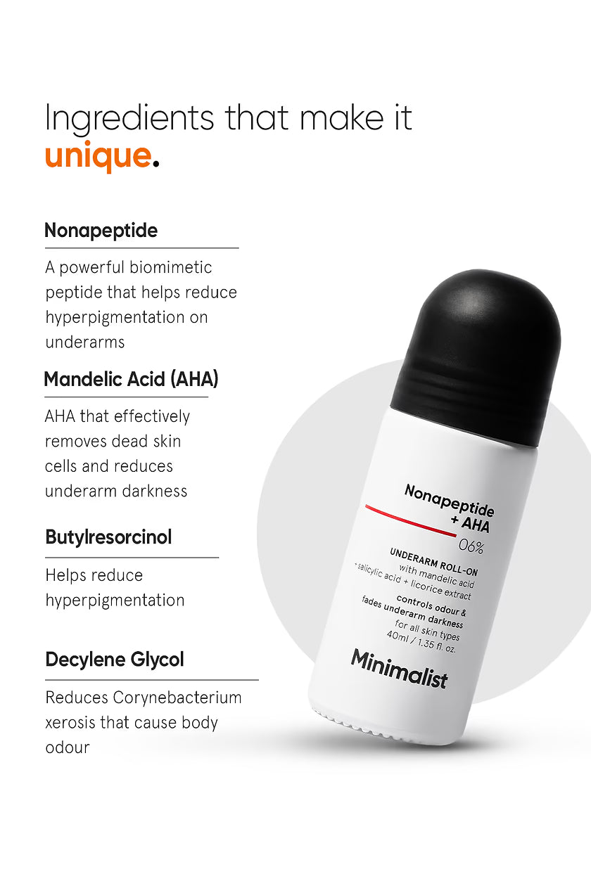Minimalist  Underarm Roll-On with Nonapeptide + AHA 06%|40ml|MRP 399