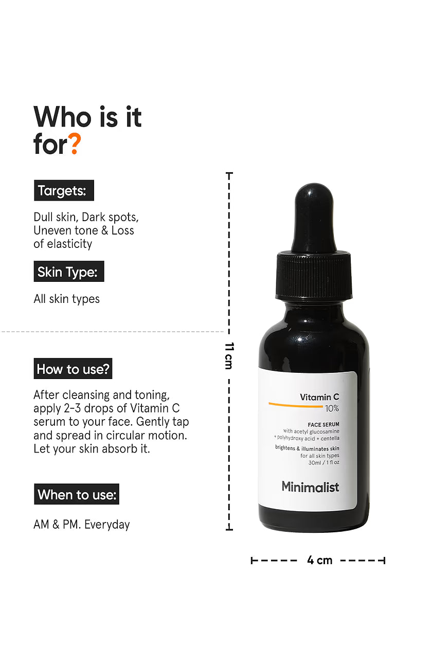 Minimalist  Vitamin C 10% Face Serum|30ml|MRP 699