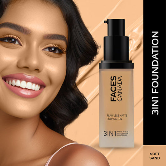 Faces Canada Flawless Matte Foundation - Soft Sand 041|30 ml|MRP 999