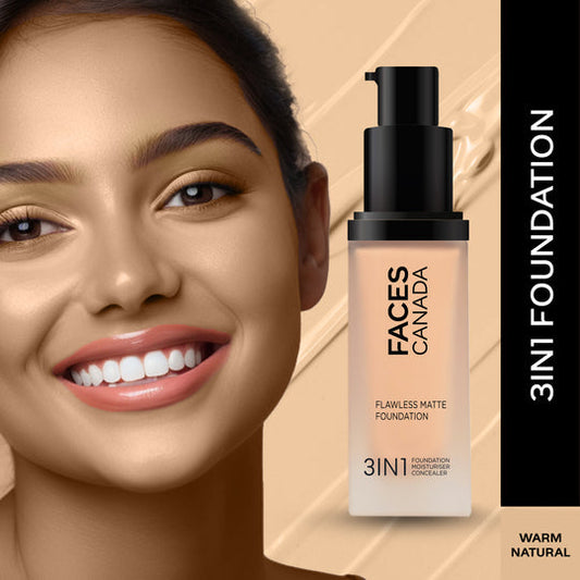 Faces Canada Flawless Matte Foundation - Warm Natural 021|30 ml|MRP 999