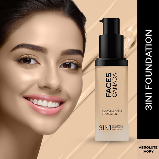 Faces Canada Flawless Matte Foundation - Absolute Ivory 012|30 ml|MRP 999