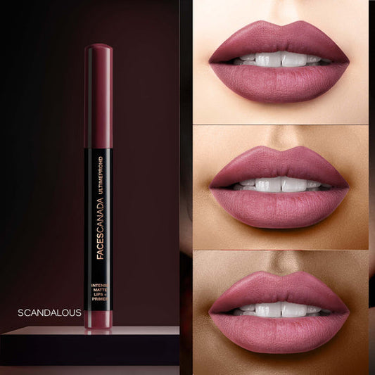 Faces Canada Ultime Pro HD Intense Matte Lips + Primer - Scandalous 13|1.4 gms|MRP 849