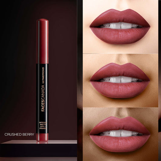 Faces Canada Ultime Pro HD Intense Matte Lips + Primer � Crushed Berry 04|1.4 gms|MRP 849