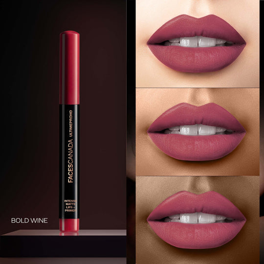 Faces Canada Ultime Pro HD Intense Matte Lips + Primer - Bold Wine 11|1.4 gms|MRP 849