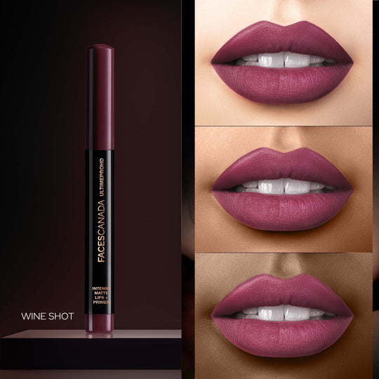 Faces Canada Ultime Pro HD Intense Matte Lips + Primer - Wine Shot 26|1.4 gms|MRP 849