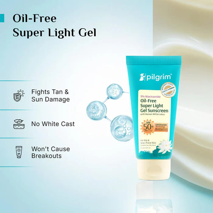 Pilgrim Oil Free Super Light Gel Sunscreen SPF 50|40 ml|MRP 495