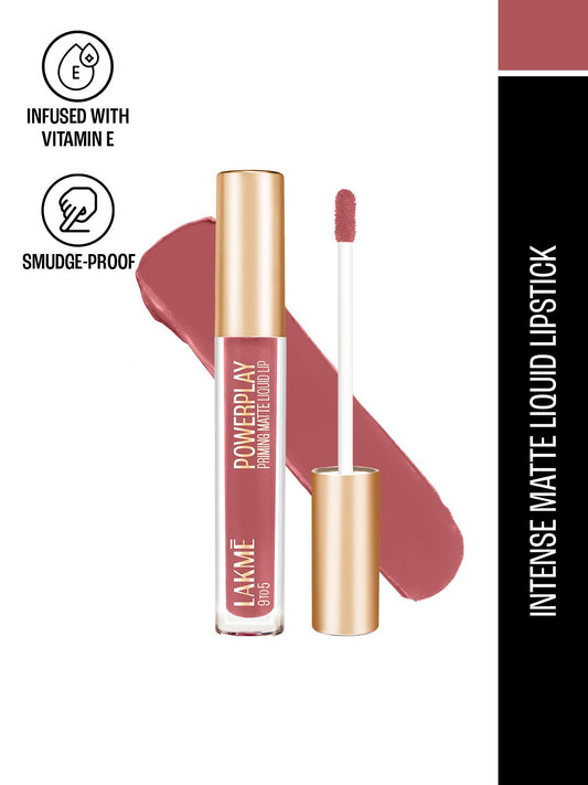Lakme Powerplay Priming Matte Liquid Lipstick ï¿½ MP5 Pink Valentine|4.2 ml|MRP 499